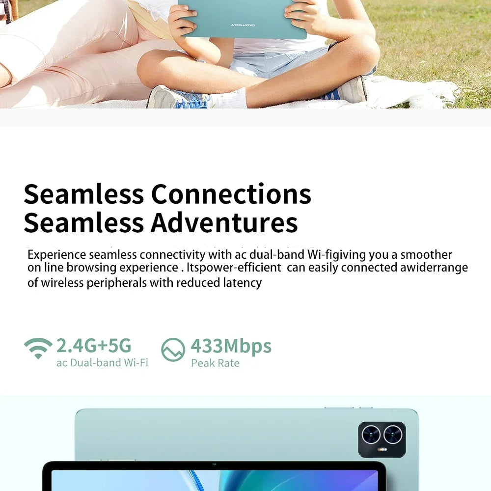 Teclast M50 Tablet 6GB RAM 128GB ROM Unisoc T606 Octa-core 10.1inch TDDI Android 14 WiFi BT5.0 6000mAh Type-C Tablet Case
