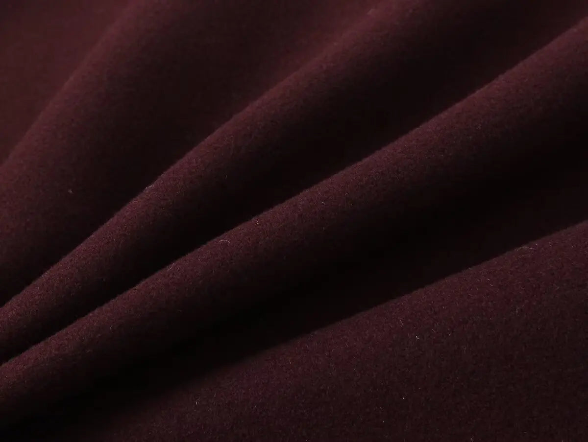 ZBZA Women's Retro Wine Red Cropped Jacket Stand Collar Long Sleeve Buttoned Epaulettes Patch Pocket Coat Fall Winter New Jacket