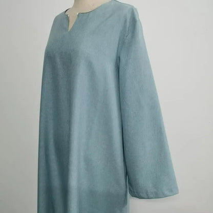 Lockeres, elegantes, reines, langes Kleid im Nahen Osten-Stil für Damen in Übergröße, schlanker Midirock, lässiges, bequemes Maxikleid