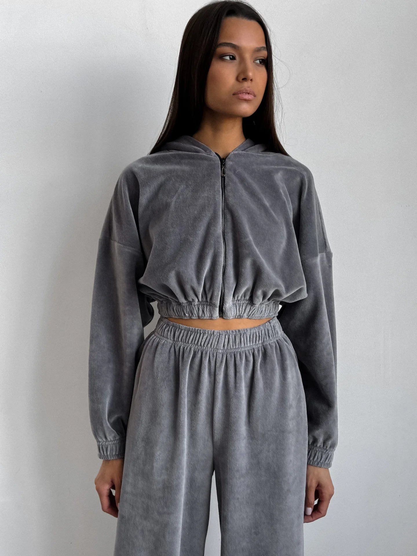 Fall Winter Women's Fashion Hooded Stand Collar Sweatshirt Set Casual Loose Fit Two Piece Streetwear Lounge Gym Ourdoor Outfit