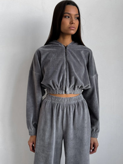 Fall Winter Women's Fashion Hooded Stand Collar Sweatshirt Set Casual Loose Fit Two Piece Streetwear Lounge Gym Ourdoor Outfit