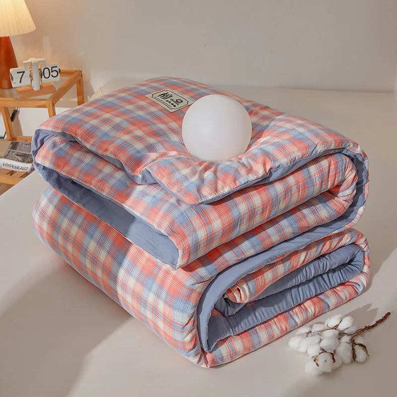 Quilt cotton queen Fall double bed comforters Quilt with cover washable Winter  - et Duvet 220x240 nordic duvet bed 150.