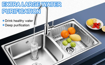 Whole house water purifier 0.01um PVDF pre-filter 1000L SUS304 water filter can be continuously cleaned for 5 years.