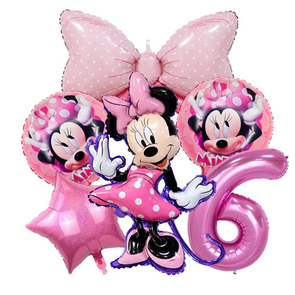 Disney Minnie Mouse Birthday Party Decoration Pink Minnie Paper Cups Plates Napkin Tablecloth Tableware Balloosn Baby Shower Kid
