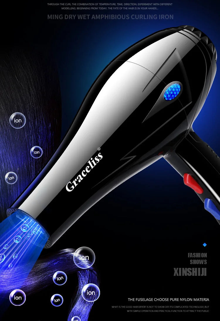 Original EU Plug Hot Cold Wind Professional Hair Dryer Blow dryer Hairdryer For Hair Salon for Household Use.