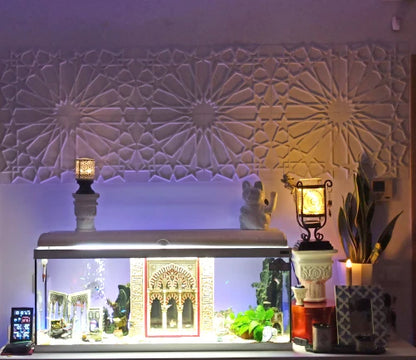 10pcs 30cm Arab islamic muslim star moon decor Relief Art 3D Wall Panel non-adhesive 3D wall sticker Living Room Home Decor wall