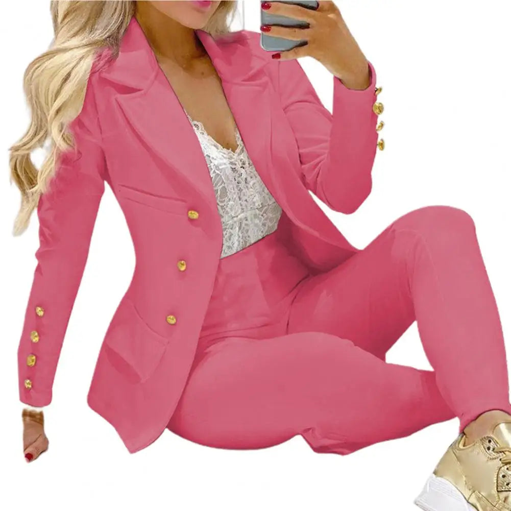High Waist 2 Pcs/Set Stylish Slim Cardigan Lady Business Two-Piece Set Office Lady Business Suit Cardigan   for Work.