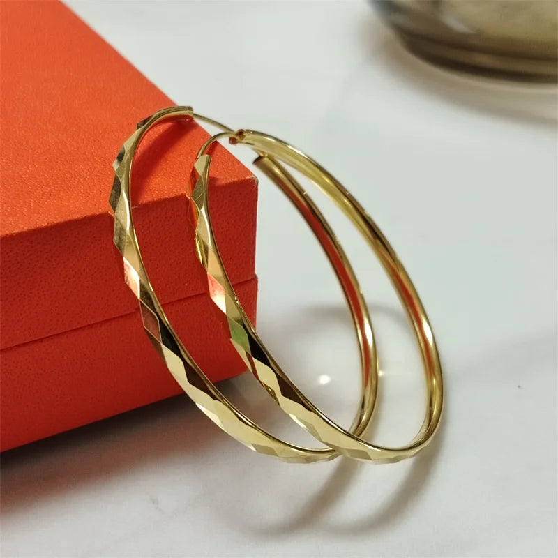 Senlissi - 925 Sterling Silver Hoop Earrings For Women 18K Gold Plated Jewelry Dazzling Women's Hoops Earrings Christmas Gifts