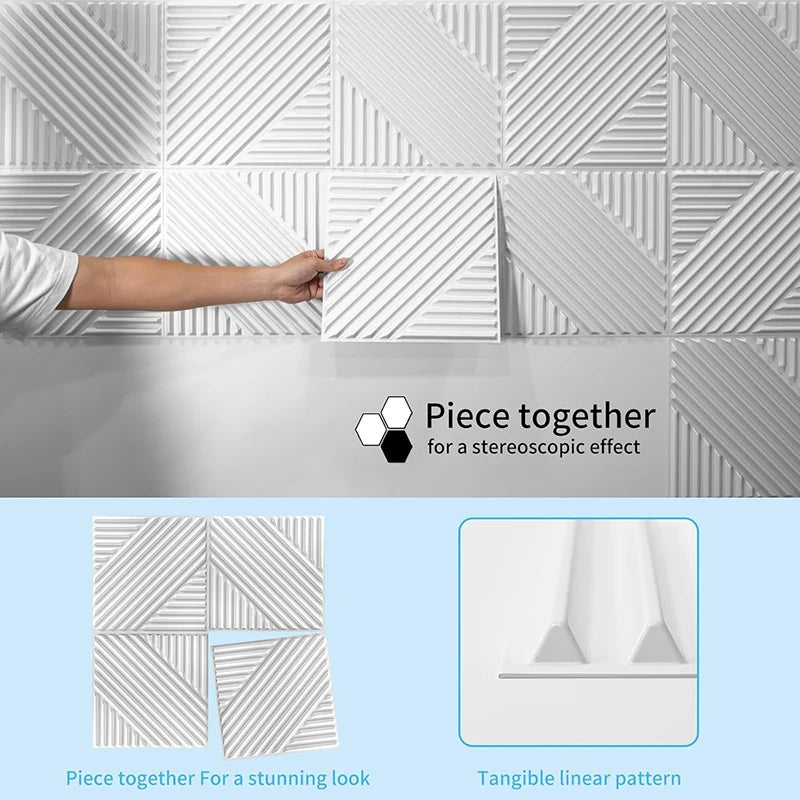 house wall renovation geometric 3D wall panel non-self-adhesive 3D wall sticker art ceramic tile wallpaper room bathroom ceiling