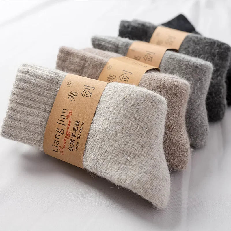 Super Warm Funny Happy Male Men Thicker Solid Socks Merino Wool Rabbit Socks Snow Winter Socks calceta hombre skarpety meskie.