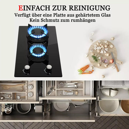 Topstrong 2 Burner Ceramic Glass Built-in Hob Natural Gas Propane Gas Hob YYEUGCT-B02.