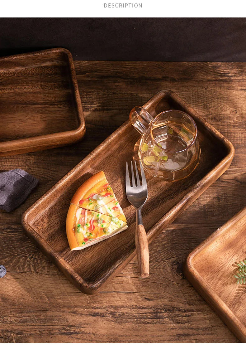 Black Walnut Wood Storage Tray Modern Afternoon Tea Dessert Organizer Living Room Desktop Dry Fruits Container Home Decoration.