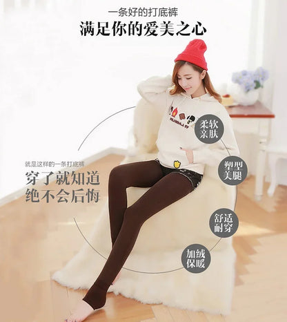 Women Winter Warm Tights Plus Size Pantyhose Thick Velvet Cashmere Fashion Colorful Tights Nylon Stretch Black Sexy High Tights