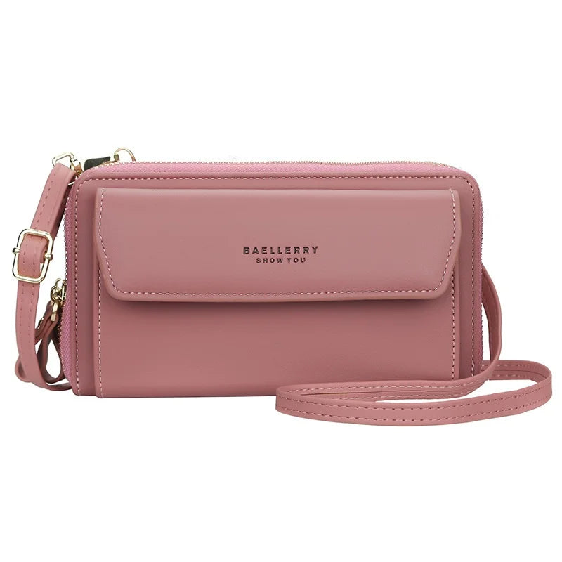 Personalized Name Women's Fashion Multi Functional Wallet Large Capacity Shoulder Bag with Double Zipper Versatile Women's Bag.