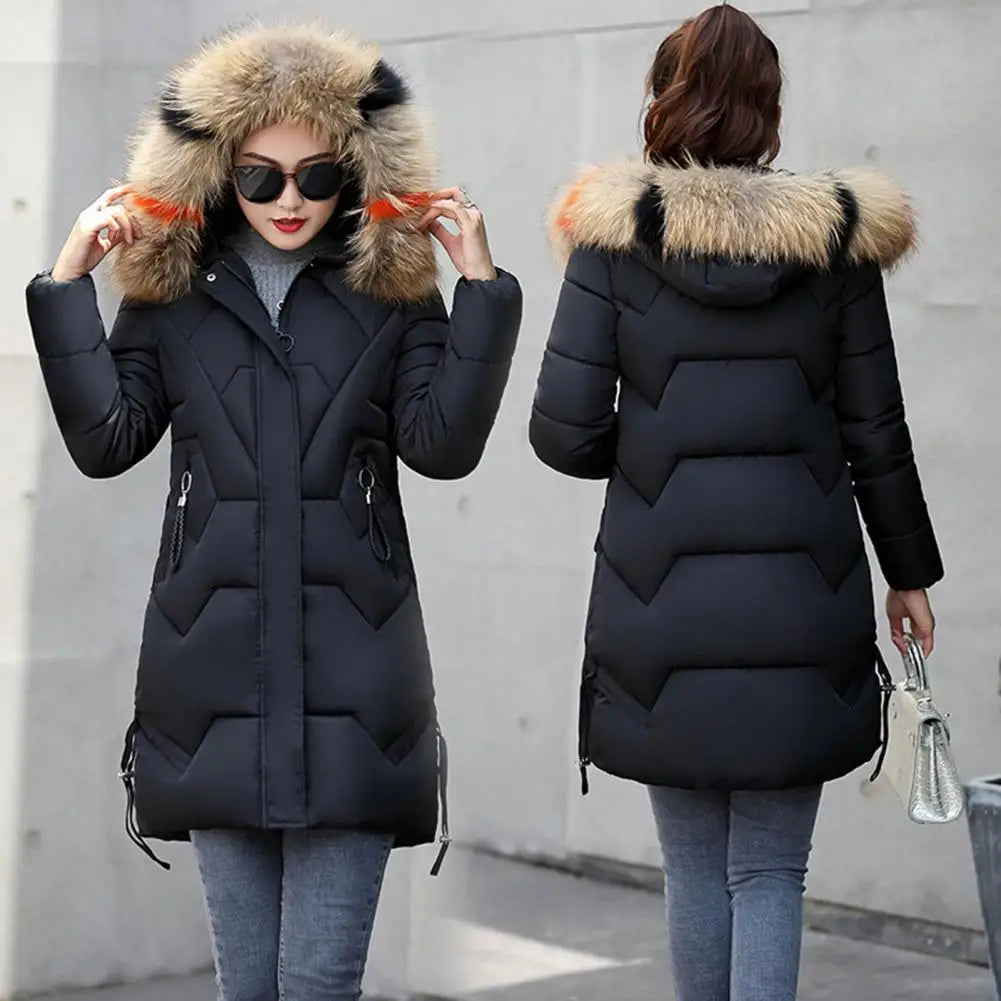 Mode Mäntel Winter Jacke Frauen Parka Neue 2024 Mit Kapuze Lange Weibliche Mantel Einfarbig Winddicht Outwear Parka