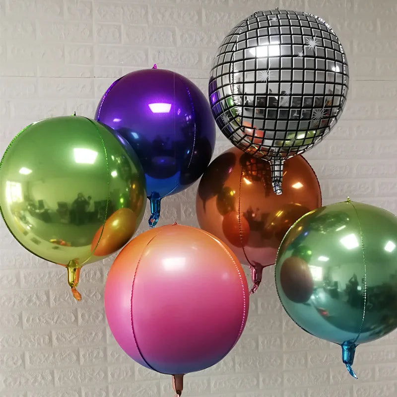 20/10/5Pcs 4D Runde Folienballons 10/18/22 zoll Metall Rose Gold Silber 4D Folienballons Helium Luft Globos Geburtstag Hochzeit Dekor