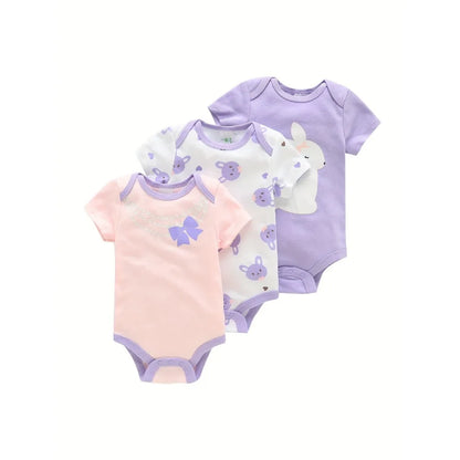 3PCS Infant Baby Nette Grafik einteilige Kleidung Für Jungen Und Mädchen, Neugeborenen Reine Baumwolle Sommer Strampler neugeborene kleidung