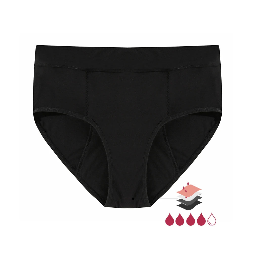 High Waist Washable Menstrual Panties Heavy Flow Overnight Reusable Comfortable Leakproof Absorbent Underwear.