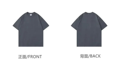 Summer Light Green Heavy Weight 300G Short Sleeved T-shirt Cotton  Men's Loose Casual Base Shirt Korean Tee Women's