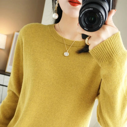 Frauen Pullover Herbst Winter Lange Hülse O-ansatz Pullover Warme Bodenbildung Shirts Koreanische Mode Pullover Strickwaren Weiche Jumper.