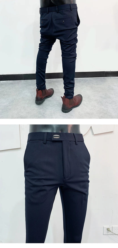 Men Suit Pants Dress Pantalone Hombre Stretch Slim Formal Trousers Calça Masculina Solid Color Casual Pants Fashion Men Clothing