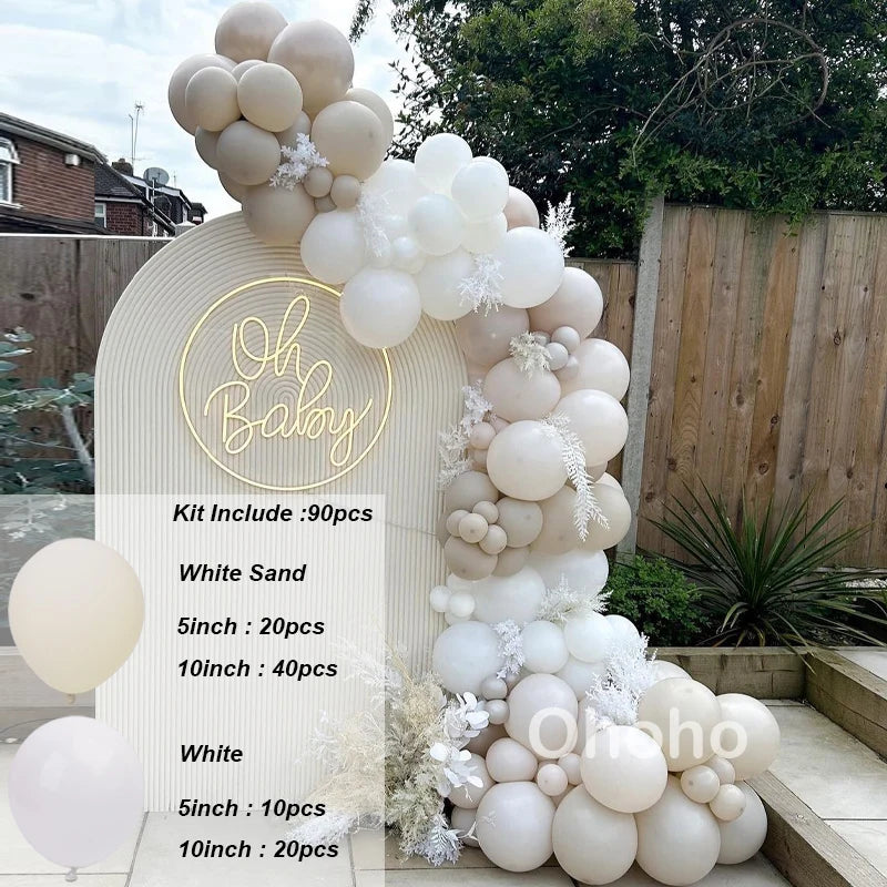 Kaffeebraun Beige Ballon Girlande Bogen Kit Oh Babyparty Dekoration Rustikale Hochzeit Kindergeburtstag Party Taufe Taufe