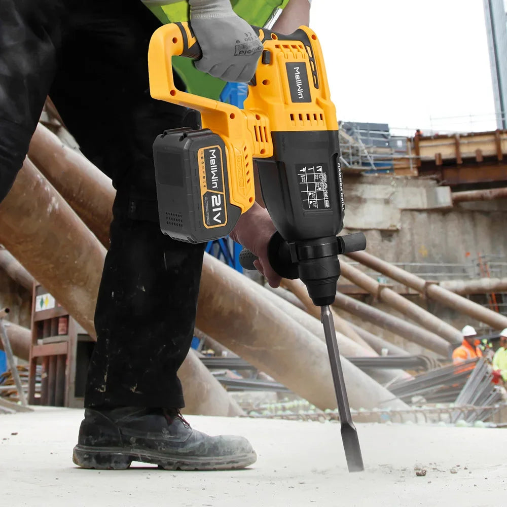 MELLWIN 26 mm bürstenloser elektrischer Bohrhammer, multifunktionaler Bohrhammer, Schlagbohrmaschine, Werkzeugset für Makita 18 V Batterie-Pin