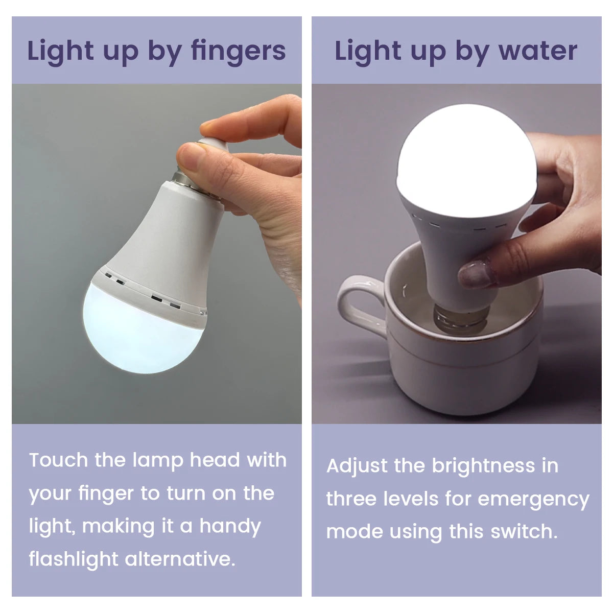 LED-Notfalllampe, wiederaufladbare Glühbirne, 7 W, E27, 110 V, 220 V, tragbar, zum Aufhängen, 3-Wege-Campinglampe, Zelt, Zuhause, Stromausfall, Veranda.