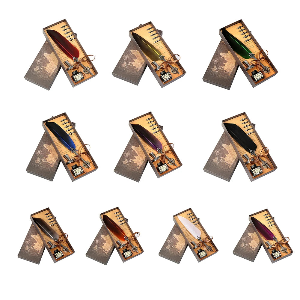 Retro Vintage Kalligraphie Feder Dip Stift Brunnen Stifte Schreiben Tinte Set Kreative Schreibwaren Quill Stift Kunst Liefert Handwerk Geschenke.