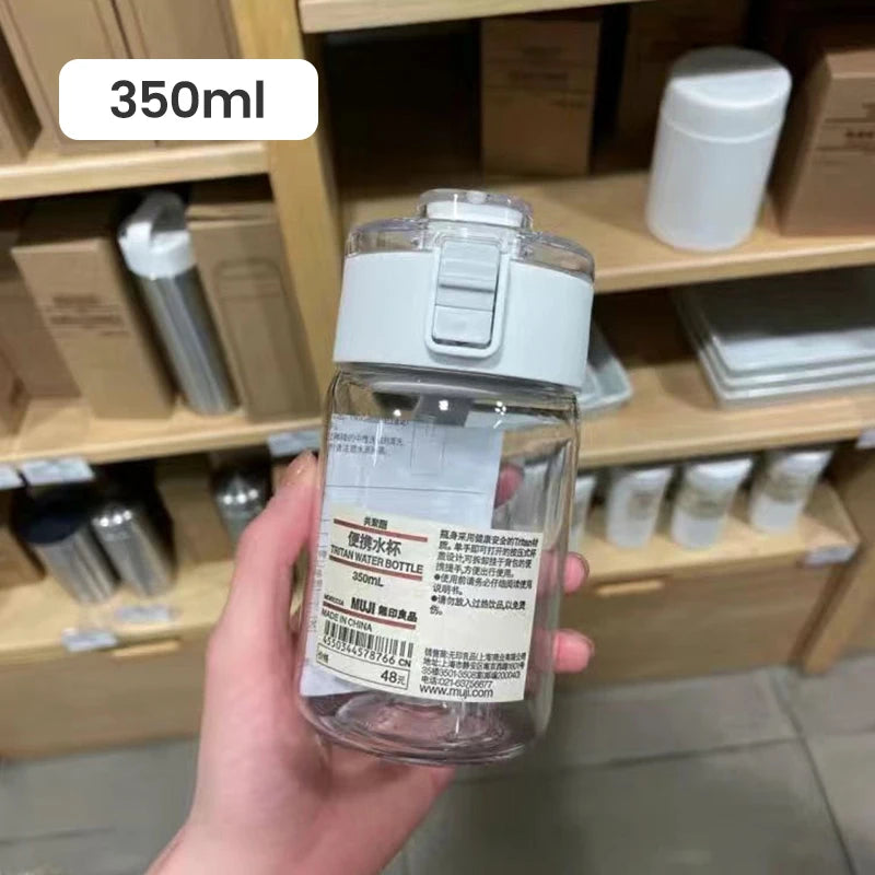 Plastic Water Bottle Water Cup with Lifting Rope Simple Large Capacity Leakproof Drop Resistant and Transparent Water Bottle.