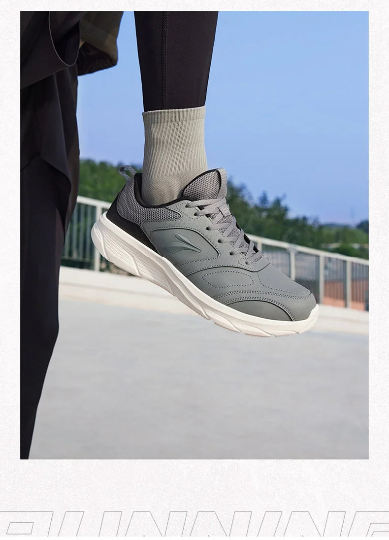 361 Degrees Men Running Shoes Lightweight Cushioning Leather Waterproof Casual Rebound Jogging Non-Slip Sneakers male 672432227