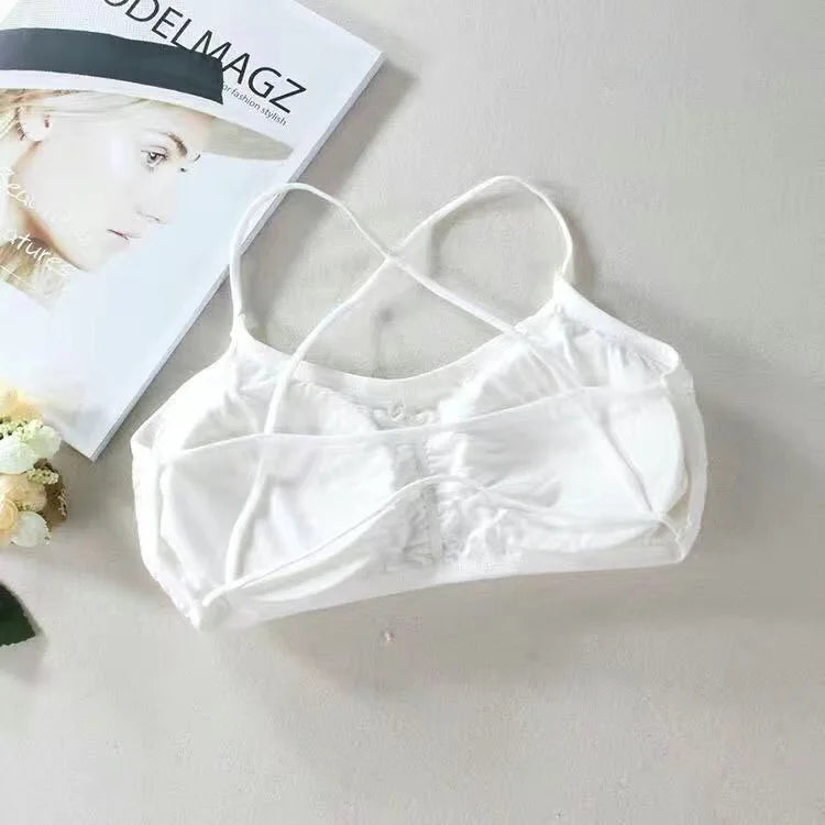 1pcs Womens Top Cross Strap Sports Bra Thin Push Up Sport Bra Yoga Gym Crop Tops Brassiere Fitness Breathable Girls Student Bras.