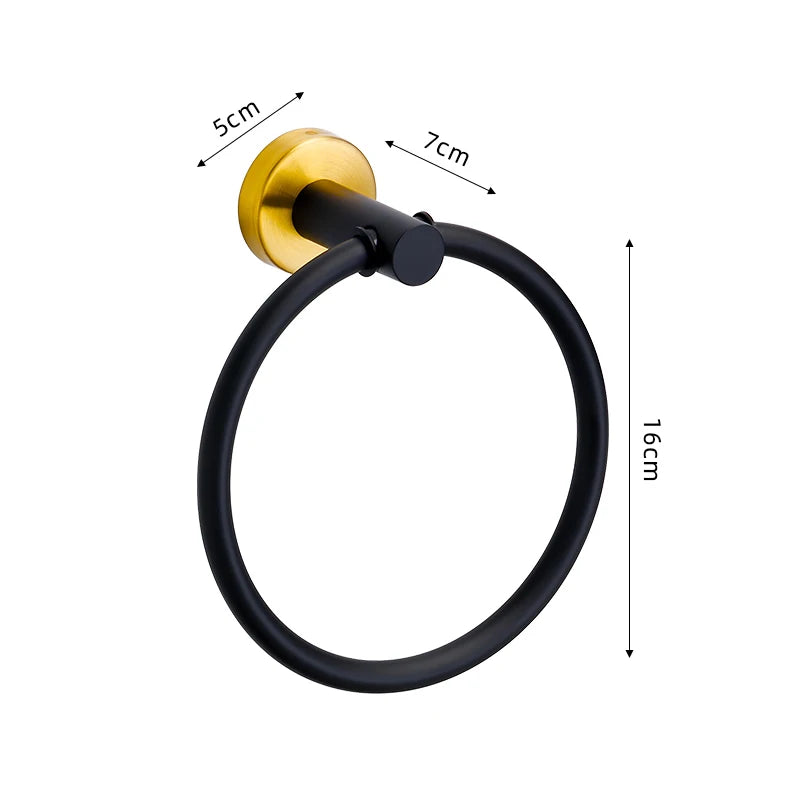 Badezimmer-Hardware-Set aus gebürstetem Gold, Handtuchhalter aus Edelstahl 304, Handtuchring, Toilettenpapierhalter, Kleiderhaken, Badezimmer-Zubehör