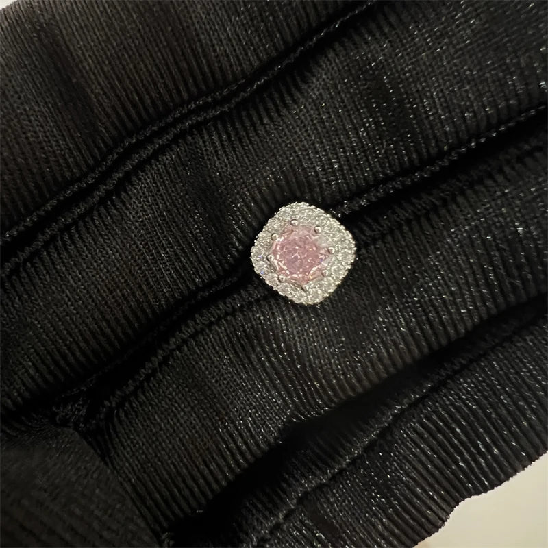 1PCS Cute Pink Zircon 316L Stainless Steel Ear Bone Nail New Fashion Y2K Punk Small Earring for Women Cochlea Jewelry Party Gift