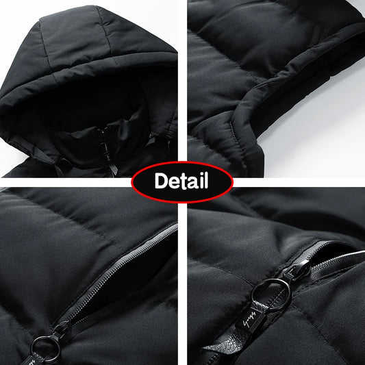 Men Autumn Sleeveless Outdoors Casual Solid Warm Vest Men Winter Detachable Hooded Fleece Pocket Zipper Fashion Vest Male Coat.