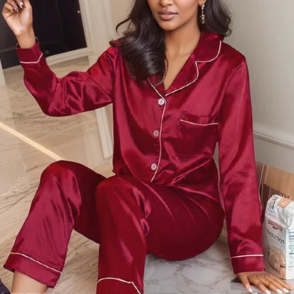 Großes Damen-Pyjama-Set, langärmelige Hose, Cartoon-Studenten-Nachtwäsche, Homewear, zweiteilige Strickjacke, Nachtwäsche, Loungewear