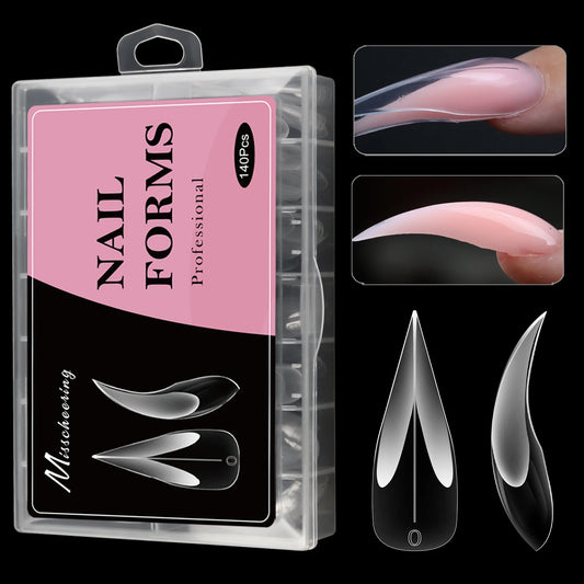 New Eagle Claw Nail-Forms 140pcs Crystal Extension Tips For Quick Gel Nails Paperless Nail Art Kit With Claw Shaped Design Salon.