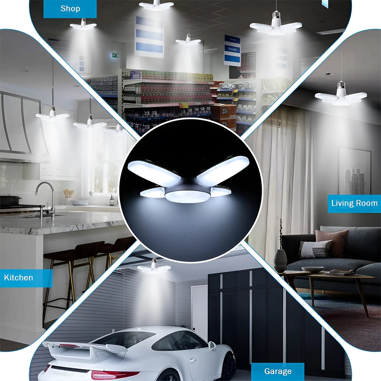 60W 100W E27 Led-lampe Fan Blade Timing Lampe 220V 110V Faltbare Led Industrielle Glühbirne Lampe für Home Decke Licht Garage Licht.