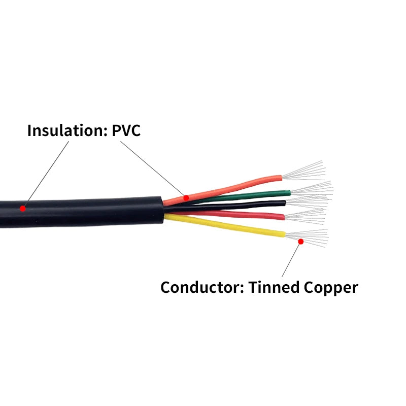 Sheathed Wire Cable 30 28 26 24 22 20 18 AWG Tinned Copper 2 3 4 5 6 7 8 10 Core Electronic Audio Wire For Automotive LED Lights.