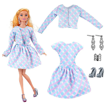 1 Set Fashion Clothes For Doll Clothes Coat Jacket Pants Dress Shirt Sweater Skirt Daily Wear Mini Doll Accessories Girl`s Toy.