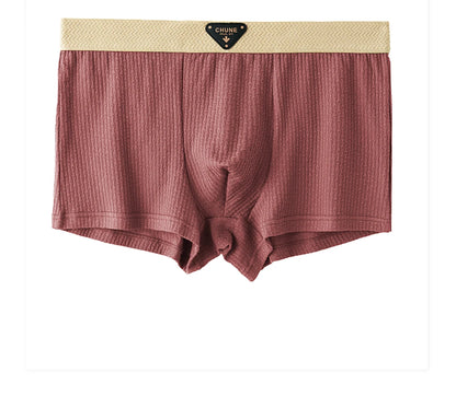 3 Teile/paket 100% Baumwolle Solide Stricken Gestreiften männer Höschen Super Weiche Hygroskopischen Atmungsaktive Boxer Hohe Elastische Taille Mann Unterwäsche