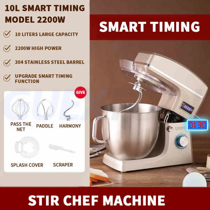 10L Stand Mixer Electric Kitchen Mixer Food Processor Dough Kneading Machine Kneader Kitchen Appliances Stir Fried chef's Machin.