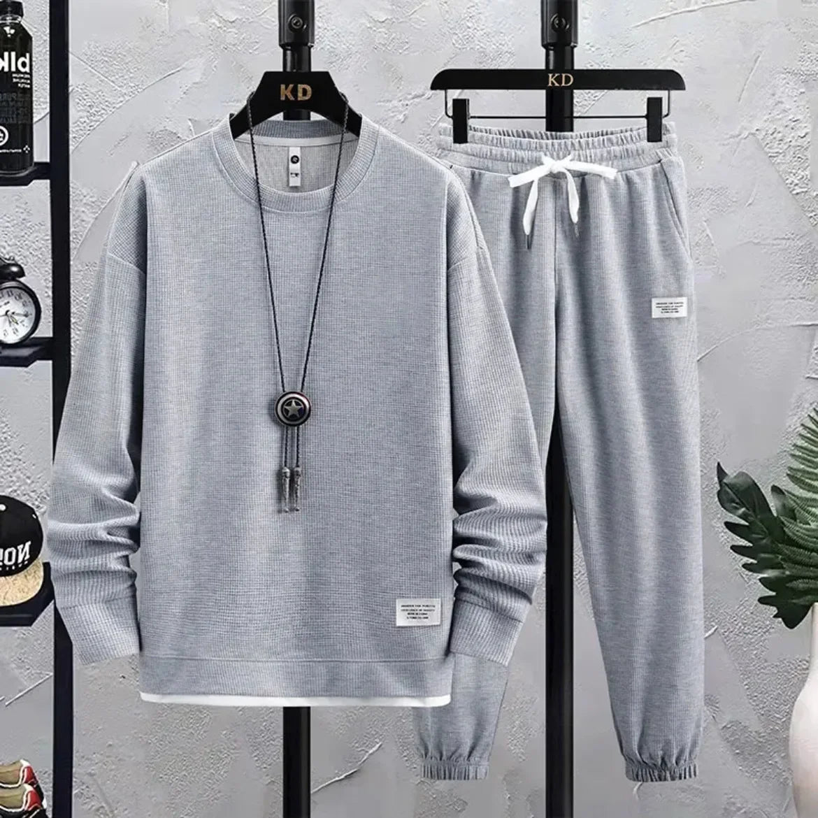 Loose Men's Long Sleeve Hoodie And Pants Set Spring Autumn New Style Casual Sports Youth Loose Fit Male Fashion Outfit.
