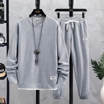 Loose Men's Long Sleeve Hoodie And Pants Set Spring Autumn New Style Casual Sports Youth Loose Fit Male Fashion Outfit.