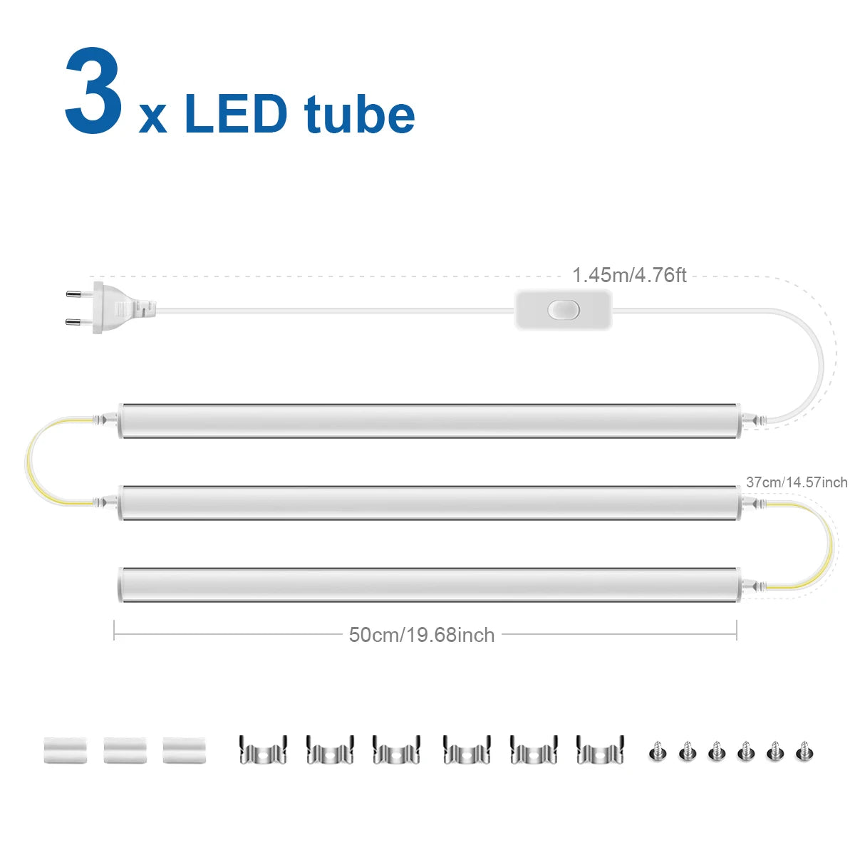 1.64FT T5 Light Bulbs Tube led 220V 110V 230V 50CM with Switch Power Cord Bar Lamp Kitchen Ceiling Home Decoration ampolleta led.