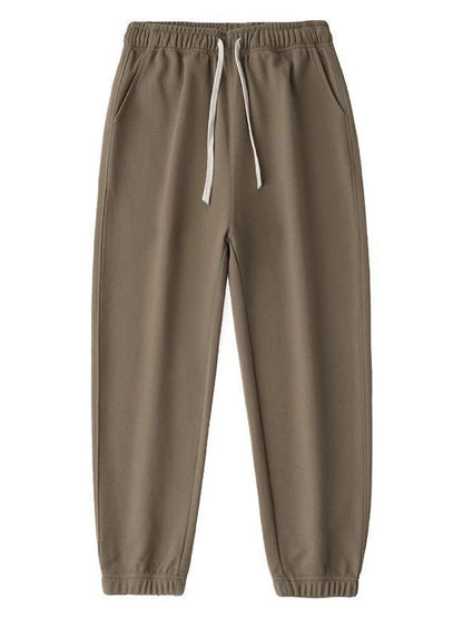 65% Cotton Twill Baggy Casual Jogger Pants Men 380g Anti-wrinkle Work Wear Trousers Outdoor Sport Sweatpants Breathable Knitted.