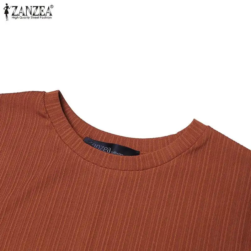 ZANZEA Fashion Muslim Abaya Women Autumn Maxi Sundress Casual Long Sleeve Kaftan Hijab Vestido Solid Loose Islamic Clothing 2024.