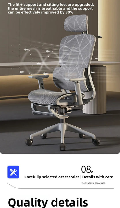 Ergonomischer Stuhl Heimcomputerstuhl Bequemer sitzender Bürostuhl Rücksitz Arbeitszimmer Schreibtisch E-Sport-Studienstuhl