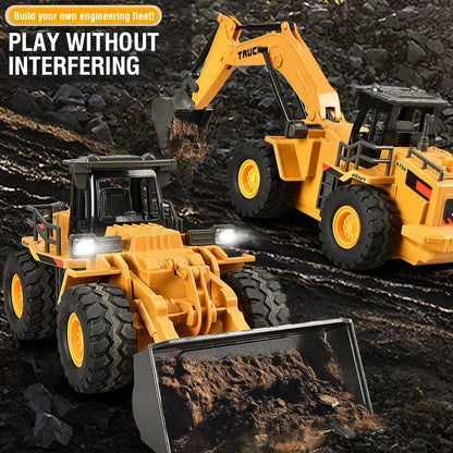 9Ch Rc Car 2.4G Remote Controlled Multi-Functional Dump Truck Bulldozer Excavator Engineering Vehicle Kids Toys for Boys Gifts.