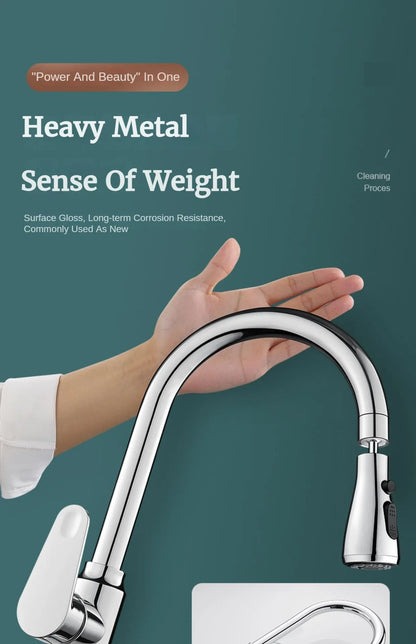 GEGVE Removable Kitchen Faucet  Flexible Head Hot Cold Faucets Tap Tap Mixer Manual Black for Kitchen Sink Adapted To Israel